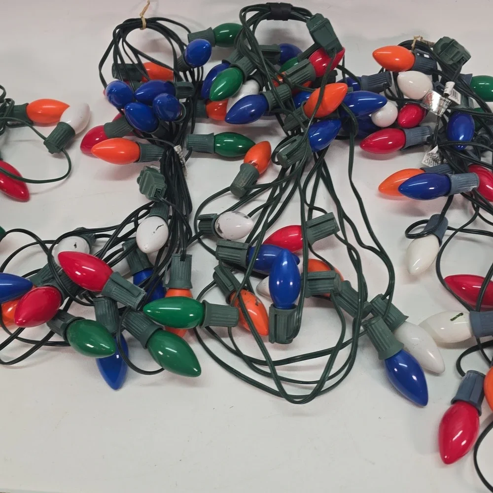 4 Sets of Sylvania Christmas Lights Vintage Indoor/Outdoor 25 C9 Bulbs/String